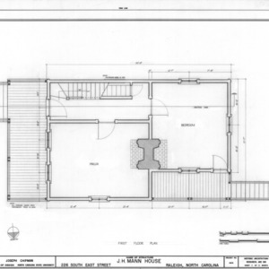 First floor plan, Mann House, Raleigh, North Carolina