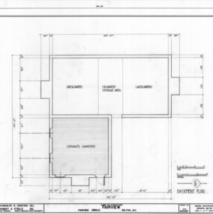 Basement plan, Asa Thomas House, Milton, North Carolina