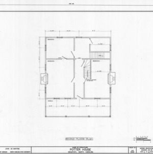 Second floor plan, Josiah Bell House, Beaufort, North Carolina