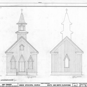 South and north elevations, Grace Episcopal Church, Trenton, North Carolina