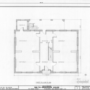 First floor plan, Smith-Anderson House, Wilmington, North Carolina