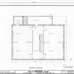 Second floor plan, Smith-Anderson House, Wilmington, North Carolina