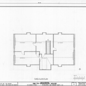 Third floor plan, Smith-Anderson House, Wilmington, North Carolina
