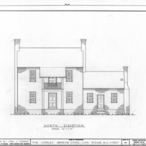 North elevation, Charles Benbow House, Oak Ridge, North Carolina