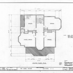 Second floor plan, John Milton Odell House, Concord, North Carolina