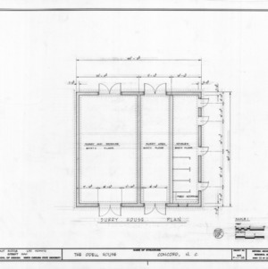 Carriage house plan, John Milton Odell House, Concord, North Carolina