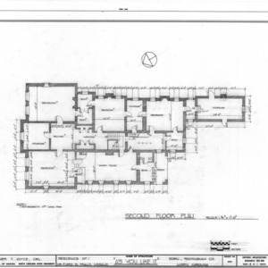 Second floor plan, Morehead-Mebane House, Eden, North Carolina