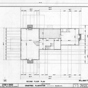 Second floor plan, Crabtree Plantation, Raleigh, North Carolina