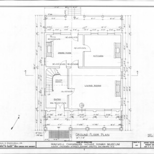 First floor plan, Utzman-Chambers House, Salisbury, North Carolina