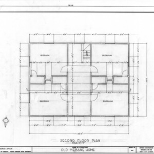 Second floor plan, B. Frank Mebane House, Mebane, North Carolina