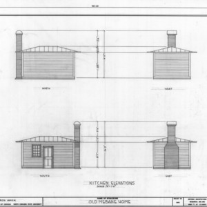 Kitchen elevations, B. Frank Mebane House, Mebane, North Carolina