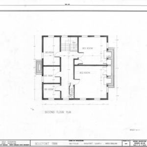 Second floor plan, Belfont, Beaufort County, North Carolina