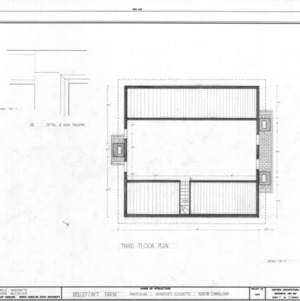 Third floor plan and detail, Belfont, Beaufort County, North Carolina