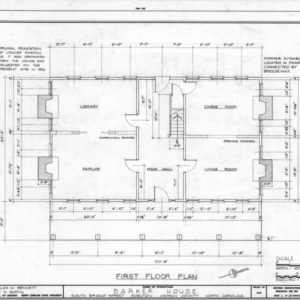 First floor plan, Barker-Moore House, Edenton, North Carolina