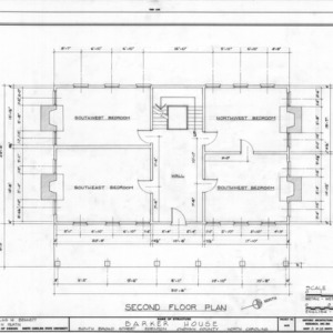 Second floor plan, Barker-Moore House, Edenton, North Carolina