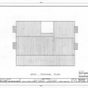 Joist framing plan, Barker-Moore House, Edenton, North Carolina
