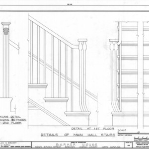 Stairway details, Barker-Moore House, Edenton, North Carolina