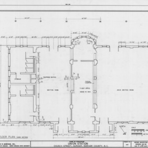 Third section of floor plan, Union Station, Durham, North Carolina