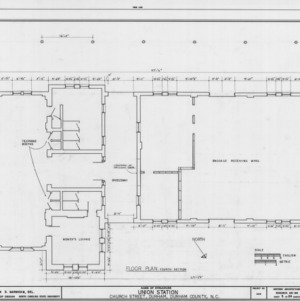 Fourth section of floor plan, Union Station, Durham, North Carolina