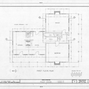 First floor plan, I. H. Foust House, Randolph County, North Carolina