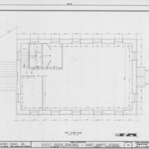 Second floor plan, St. Mary's School East Rock Building, Raleigh, North Carolina