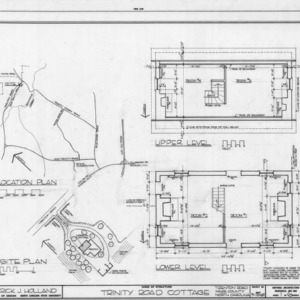 Site plan and floor plans, Trinity House, Wake County, North Carolina