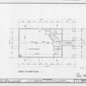 First floor plan, Pittsboro Masonic Lodge, Pittsboro, North Carolina