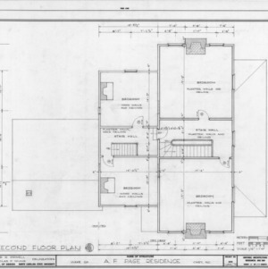 Second floor plan, Ambassador Walter Hines Page Birthplace, Cary, North Carolina