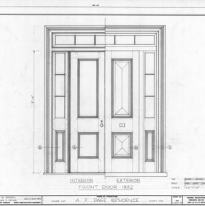 Front door detail, Ambassador Walter Hines Page Birthplace, Cary, North Carolina