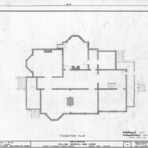 Foundation plan, William Worrell Vass House, Raleigh, North Carolina