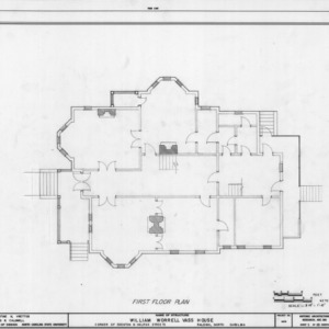 First floor plan, William Worrell Vass House, Raleigh, North Carolina