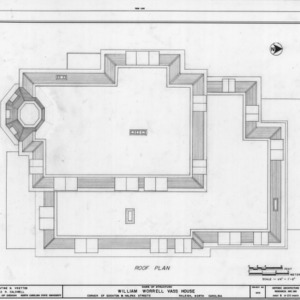 Roof plan, William Worrell Vass House, Raleigh, North Carolina