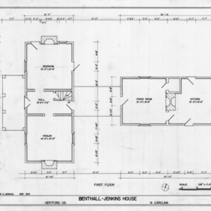 First floor plan, Benthall-Jenkins House, Hertford County, North Carolina