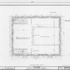Second floor plan, Grace Evangelical and Reformed (Lower Stone) Church, Rowan County, North Carolina