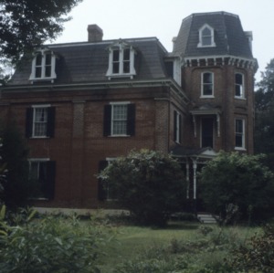 View with octagonal tower, The Cedars (Tate House), Morganton, Burke County, North Carolina