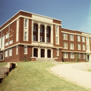 Partial front view, Claremont High School, Hickory, Catawba County, North Carolina