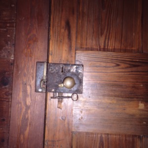 Door hardware, Lewis Freeman House, Pittsboro, Chatham County, North Carolina