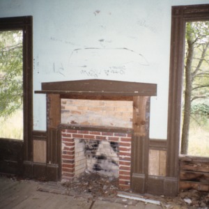 Interior view with fireplace, John A. Mason House, Chatham County, North Carolina
