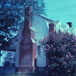 Side view with chimney, Old Town Plantation House, Edgecombe County, North Carolina