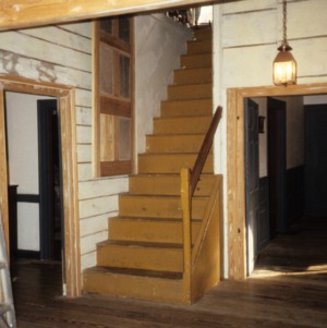 Interior view with stairs, Old Town Plantation House, Edgecombe County, North Carolina