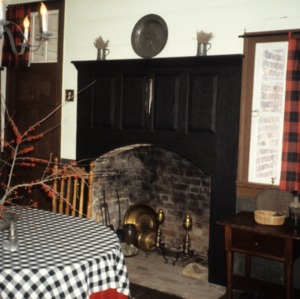 Interior view with fireplace, Old Town Plantation House, Edgecombe County, North Carolina