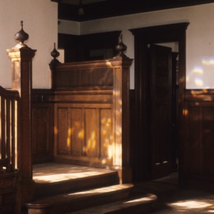 Interior view with stairs, Henry Leinbach House, Winston-Salem, Forsyth County, North Carolina