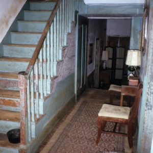 Interior view with stairs, Cooke House, Franklin County, North Carolina