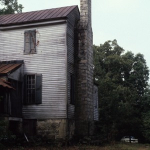 Side view with chimney, Massenburg Plantation (Woodleaf Plantation), Franklin County, North Carolina