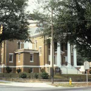 Partial view, First Baptist Church, Lincolnton, Lincoln County, North Carolina