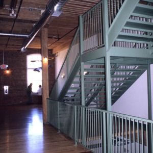 Interior view with stairs, Rhode Island Mill, Eden, Rockingham County, North Carolina