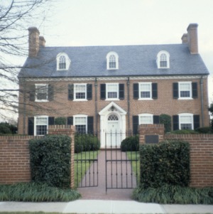 Front view with gate, Edward C. Ashby House, Mount Airy, Surry County, North Carolina