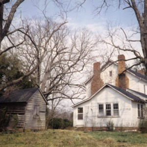 View with outbuilding, Durrett-Jarrett House, Yadkin County, North Carolina
