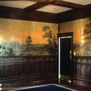 Interior view with mural, Wise House, New Hanover County, North Carolina