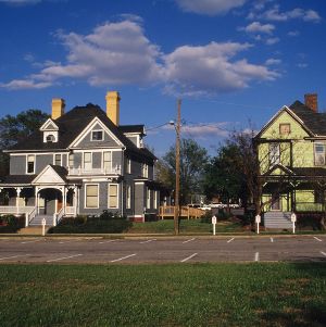 Street view, Houses, North Blount Street Area, Raleigh, Wake County, North Carolina